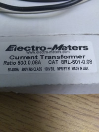ELECTRO_ METERS CURRENT TRANSFORMER BRL-601-0.08 New