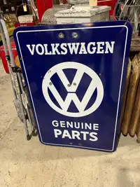 Large original porcelain VolksWagon VW bug parts sign