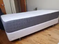 bed frame and 2 matresses twin size 