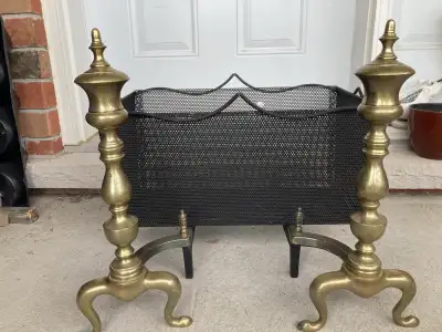Elevate your hearth with this elegant brass fireplace screen, perfect for adding a touch of vintage...