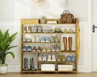 Bamboo 6 Tier Shoe Shelf with Drawer 