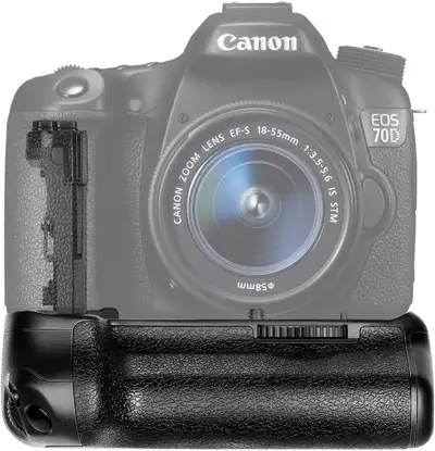Vertical Battery Grip Holder for Canon EOS 70D/80D DSLR Camera Model: BG-1T comes with AA battery ho...