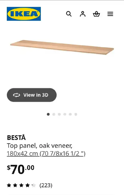 Ikea Besta Top Panel, View more