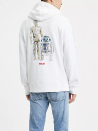 LEVIS STAR WARS DROIDS WHITE HOODIE MEDIUM LARGE 501 JEANS