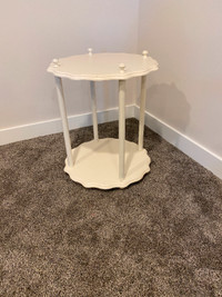 White Scalloped Side Table