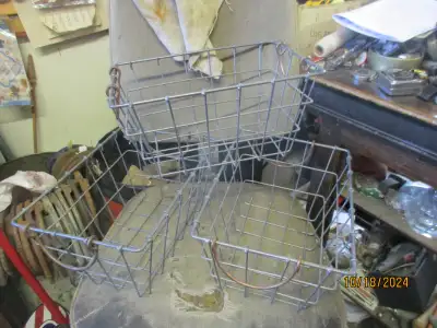 3 STURDY WIRE COPPER HANDLES BASKETS $10. EA. HOME CABIN DECOR, View more