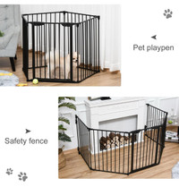 Brand new black metal PawHut Dog Playpen Indoor