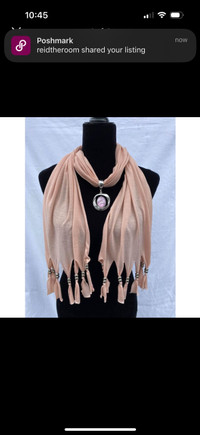 Nude Pink Scarf With Gem