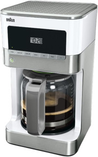 Braun KF6050WH Brewsense Drip Coffee Maker, 12-Cup, White