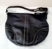 Black Coach Boho Sachel Shoulder Purse Leather 15x11 inches