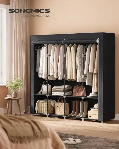 Portable Closet, Wardrobe Closet Organizer with Cover, 4 Hanging, View more