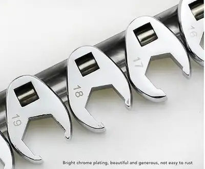 Never used, Quality 10Pcs set with storage metal rail, Metric 10-22, 3/8 Drive, Crowfoot Wrenches.