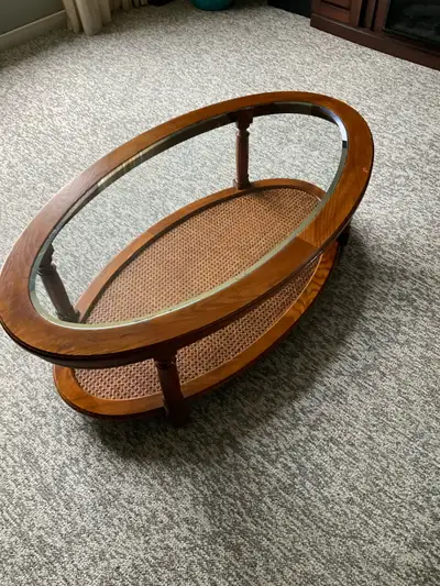 Oak Coffee Table  and two End Tables. Matching , View more