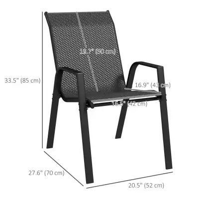 Stacking Rattan Outdoor Dining Chair , Grey, View more