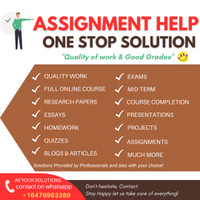 Help with Assignment- Online Courses- Tutoring Services