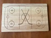 Hockey Rink Themed Wood Cutting Board