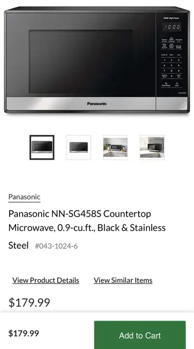 Powerful Countertop Microwave: Panasonic NN-SG458S – Compact, View more