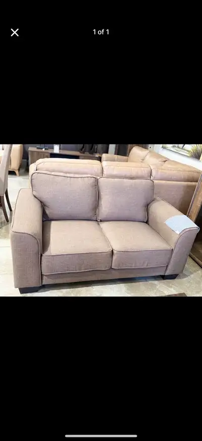 Brown loveseat, View more