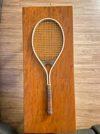 Vintage Rare Carlo Montini Aluminum tennis racquet, 4 3/8, Good 