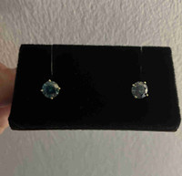 1ct dark blue moissanite silver stud earrings yellow gold plated