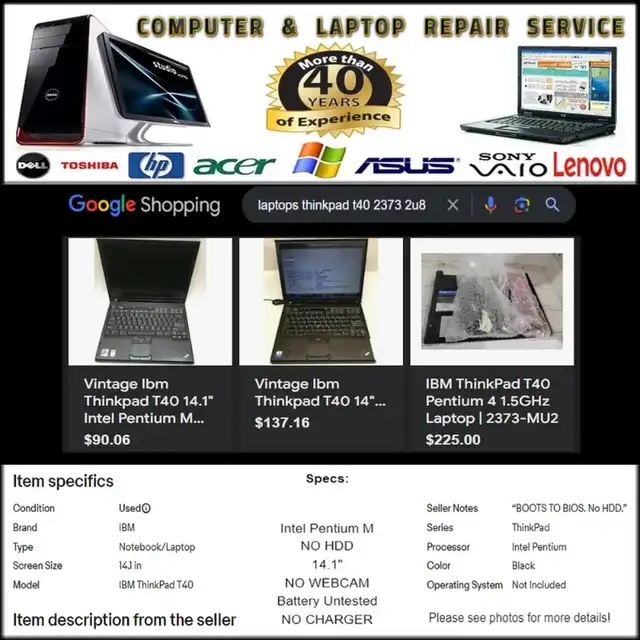 ThinkPad T40 ♻️ Laptop Trade-in Clearance Sale in Laptops in Edmonton - Image 7