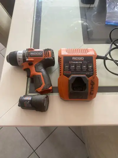 Ridgid cordless 12v Drill and Lithium Ion charger, View more