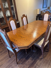 6 Seater Wooden Dining Table Set and Dining Cabinet