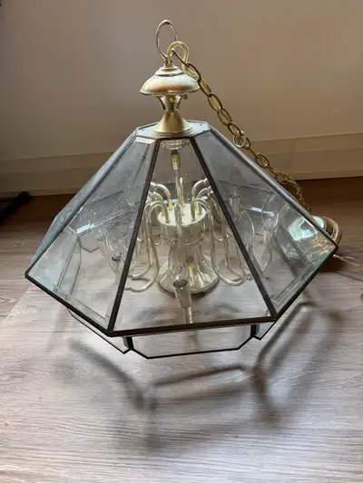 Hexagonal Brass Chandelier, View more