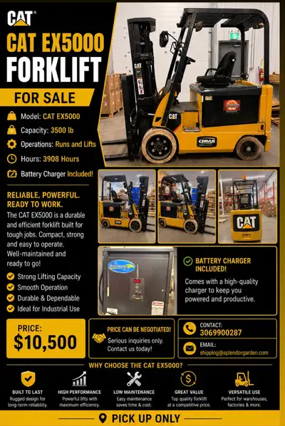 2022 CAT EX5000 Forklift FOR SALE ✅ 3500 lb Capacity ✅ Only 3908 Hours ✅ Runs, operates & lifts perf...
