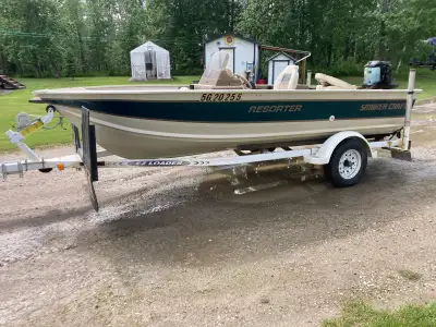 1997- 15’ Smoker Craft Resorter with EZ Loader trailer. - 40 hp mercury outboard with power trim (oi...