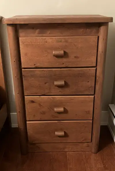 Vintage 90's 50" Pine Wood 4-Drawer Dresser, View more