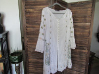 Generation Cottage Core White Embroidered Tunic Dress sz14