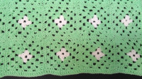 New pastel green & white 59 x 49-in handcrocheted afghan blanket