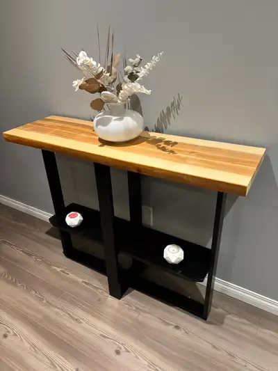 Console table with live edge top. Beautiful and unique decorative accent to your home or camp. Top f...