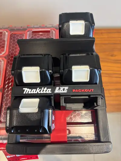 Packout Holder Caddy Carrier for 6x Makita LXT 18V Batteries, View more