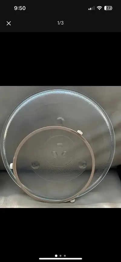 12” Microwave Glass Turntable plate & plate support wheel ring , View more