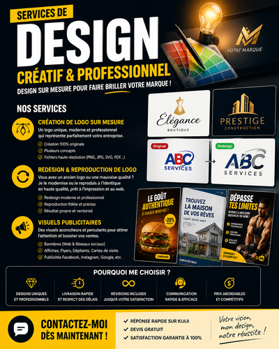 BESOIN D’UN LOGO OU DE VISUELS QUI FONT VRAIMENT PRO ?, View more