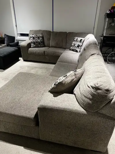 Large U-Shaped Sectional Couch - Good Condition, View more