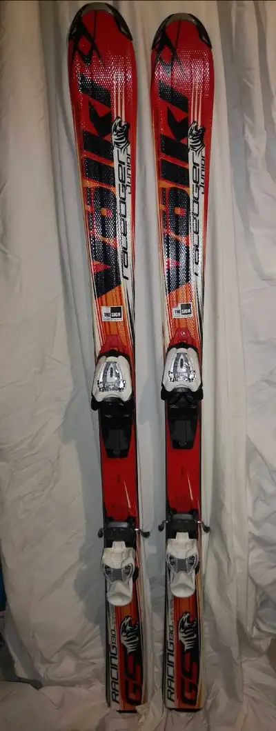 VOLKL 130 CM SKIS WITH MARKER BINDINGS