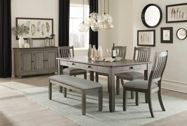 Dining tables with Drawers and 4 Chairs and Bench in Couches & Futons in Vancouver - Image 2