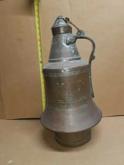 Vintage Hand Crafted Copper Water Vessel/ Jug. Good Patina. Always used as a display. $120. Ancaster...