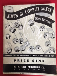 Album of Favorite Songs Cole Ed 1936 Music Book All Instruments