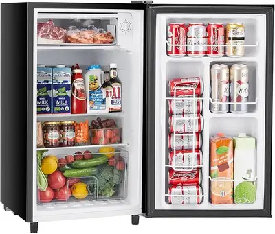 Sweetcrispy Mini Fridge Freezer 3.2 Cubic Metres, Small Refrigerator, Adjustable Thermostat with One...