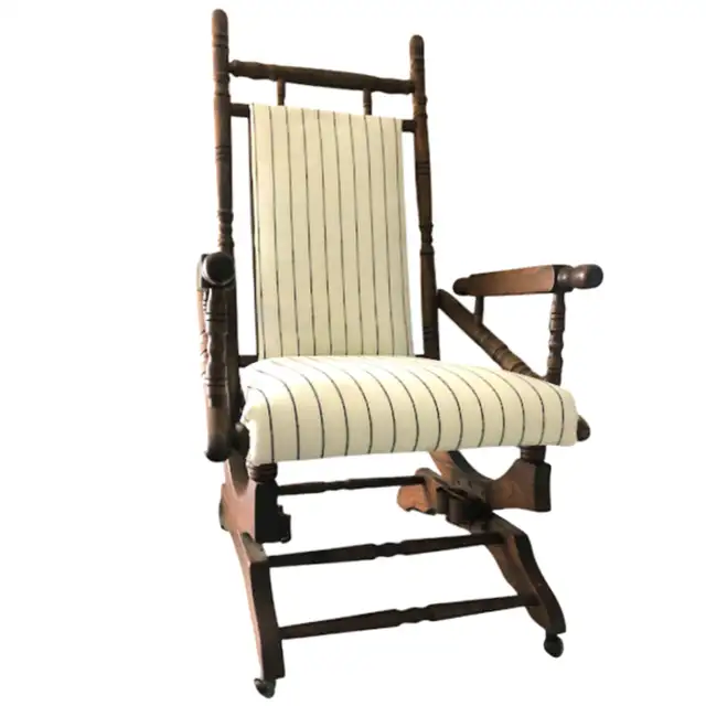 Début 20e, chaise berçante mécanisme double à ressort in Chairs & Recliners in Saint-Hyacinthe - Image 7