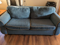 Soft Blue Vintage Couch