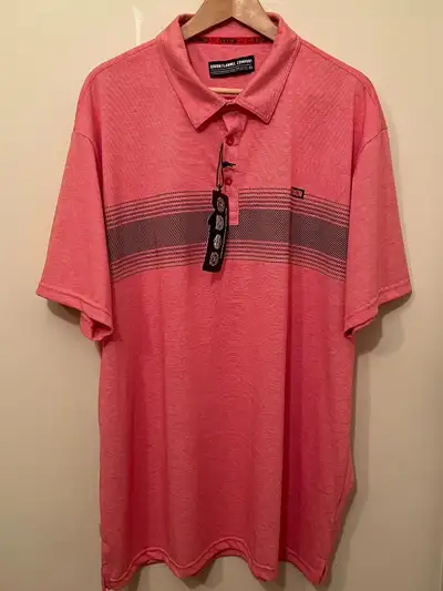 Dixxon Flannel Company Men's XXXL Pink Black Stripe SS Polo NWT, View more