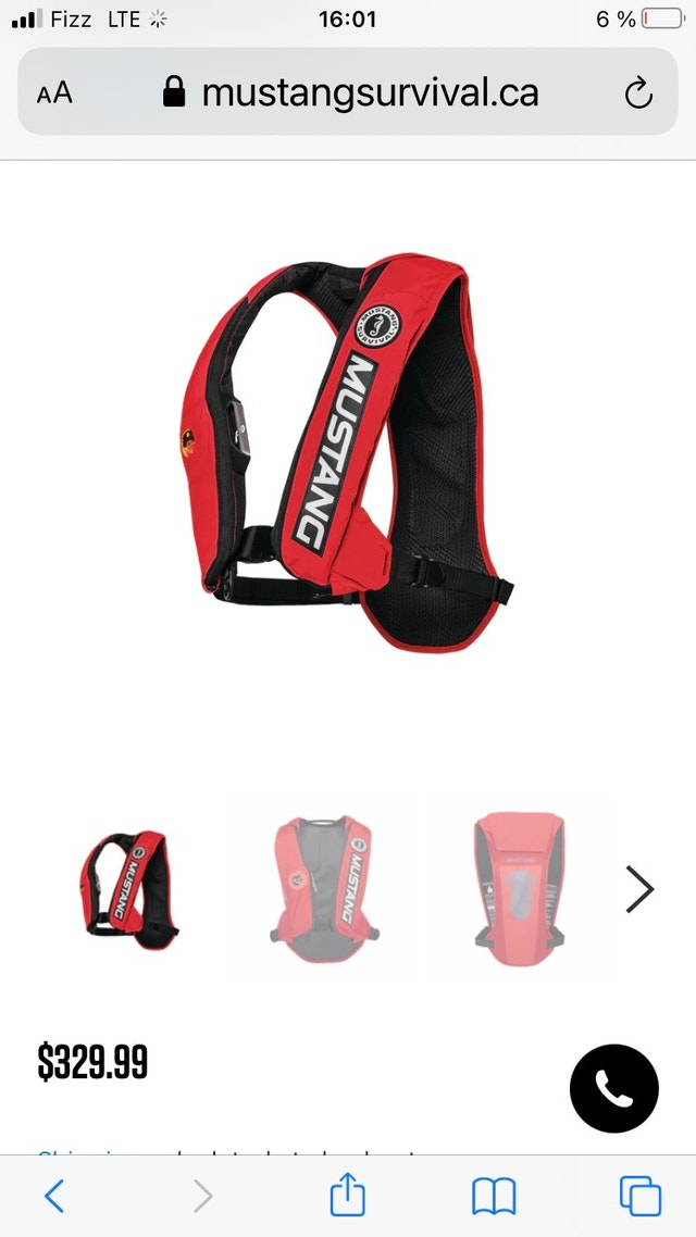 veste de flottaison, life jacket mustang ‘noir’ Pêche, camping et plein Air Ouest de l’Île