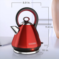 Electric Kettle,Cordless Tea Kettle,Red Stainless Used Like New