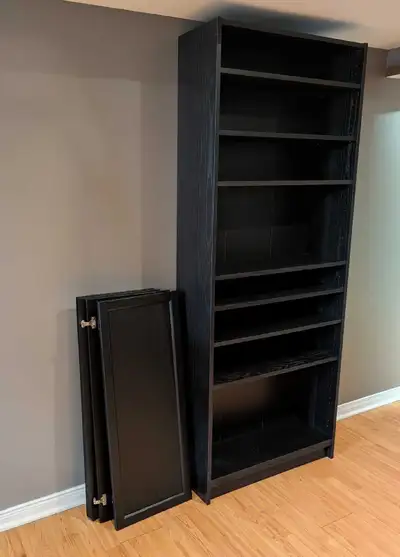 IKEA Billy bookcase with doors and extra shelves, View more