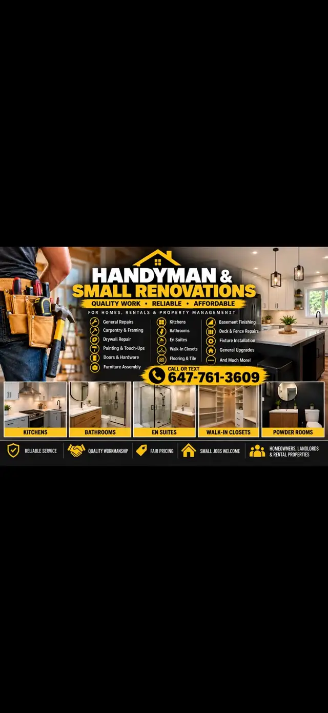 Handyman & Small Renovations | Kitchens, Bathrooms, Carpentry & 